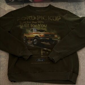 Ford Men's Olive Crewneck Sweater